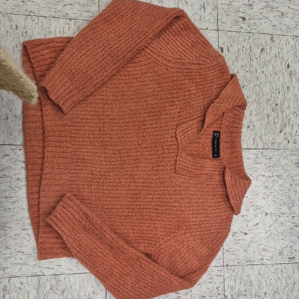 New York & Company Terracotta V-Neck Sweater
